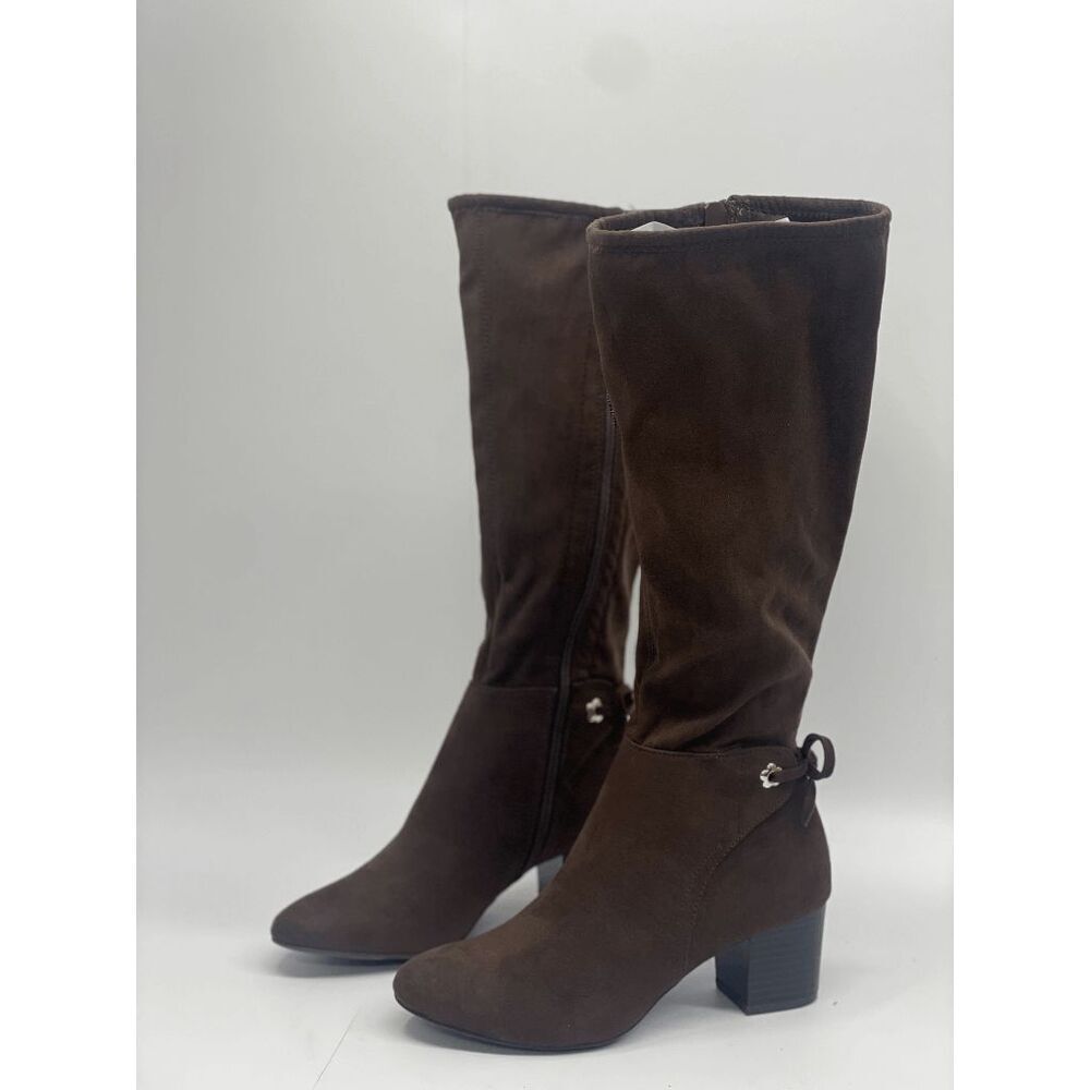 Charter Club Women's Jaccque Stretch Knee High Boots - Chocolate 5.5M
